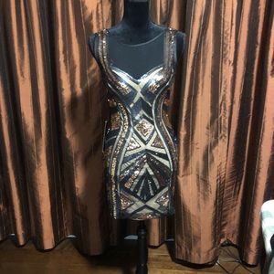 Deep vback sequin dress